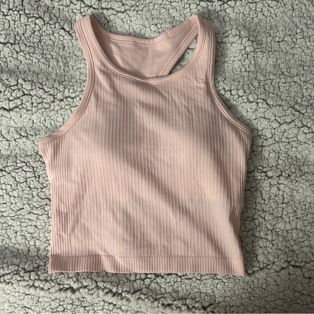 lululemon strawberry milkshake ebb to street crop tank